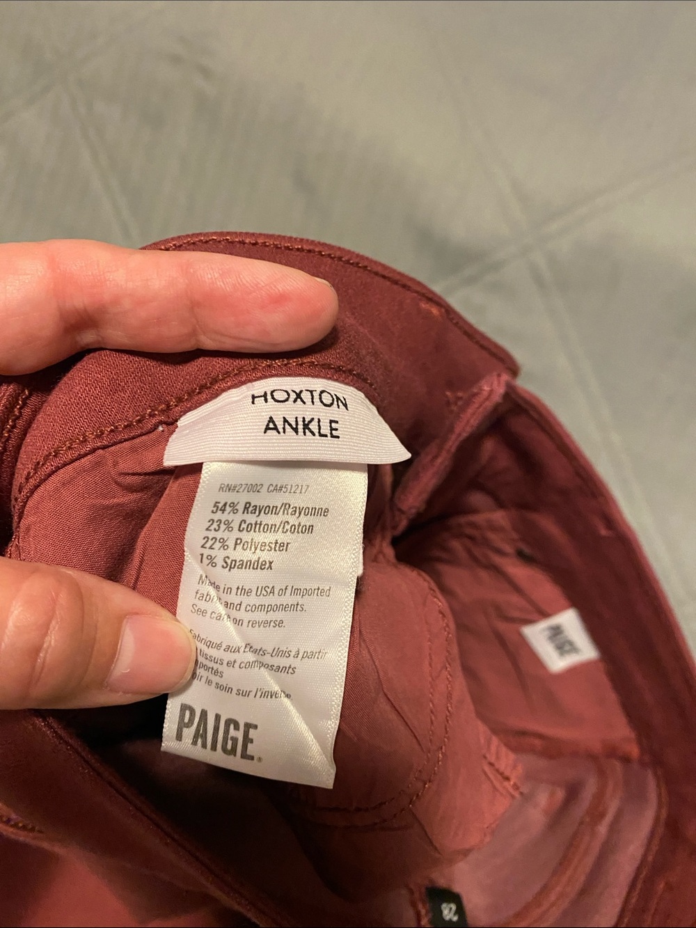 PAIGE Roseberry Hoxton Ankle High-Rise Jeggings Size 28 - Picture 5 of 5